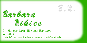 barbara mikics business card